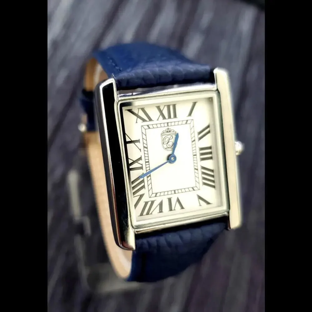 Pierre Lucerne 1888 Tank Swiss Inspired Mens Watch‎ Blue